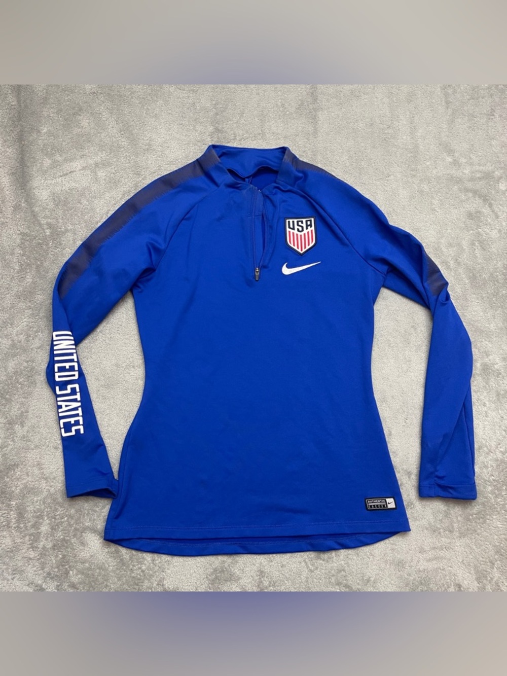 Womens USA Soccer National Team Nike Dri Fit 1/4 Zip Pullover Size XS